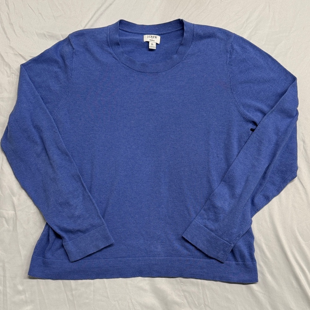 J. Crew Women's Classic Blue Crewneck Sweater